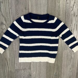 J. Crew Navy and Cream Striped Sweater